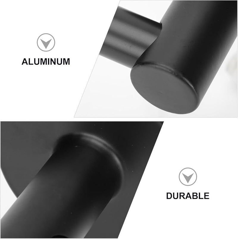 Black Alloy Wall Mounted Bathroom Towel Rack Heavy Duty Adhesive Holder Space Saving Storage - Image 4